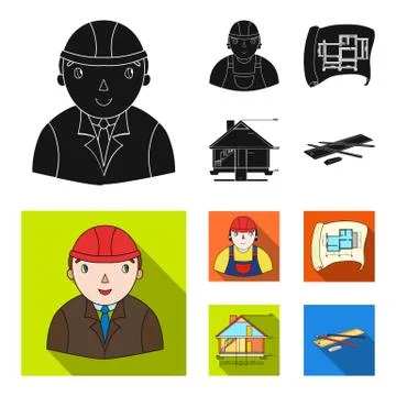Engineer-constructor, construction worker, site plan, technical drawing of the Stock Illustration