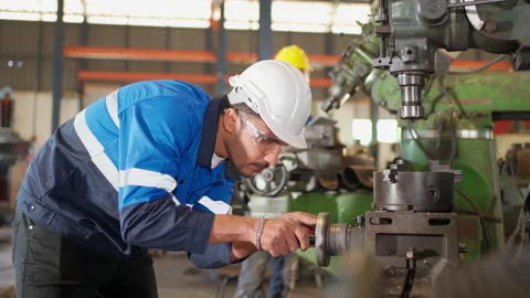 Engineer control CNC machine Stock Footage 171072893