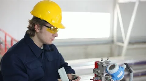 Engineer in the control room Stock Footage 24651932