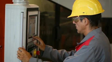 Engineer in the control room Stock Footage 24652695
