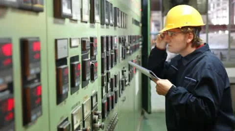 Engineer in the control room Stock Footage 24658291