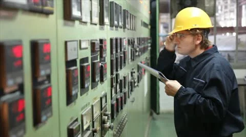 Engineer in the control room Stock Footage 24659483
