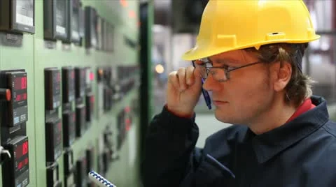 Engineer in the control room Stock Footage 24659493