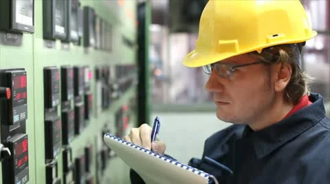 Engineer in the control room Stock Footage 24659507