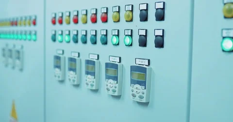 Engineer in the control room / measuring instruments in the control room at the Stock Footage 82938100