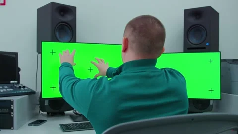 An engineer controlling working processes in augmented realty Stock Footage 270767023