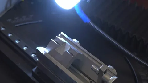 Engineer Controls Detail Quality under Microscope. Quality control of drill Stock Footage 171776362