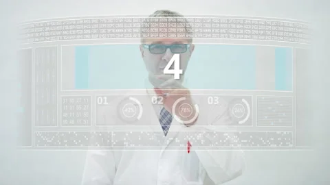 Engineer counts down to 2 on a modern computer screen Stock Footage 143186473