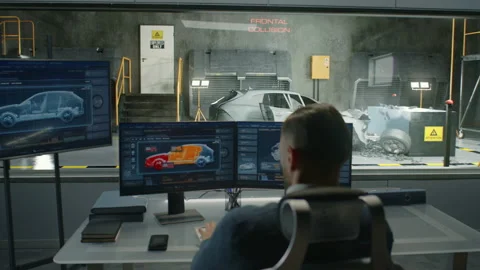 Engineer in crash test lab 库存影片 223241196