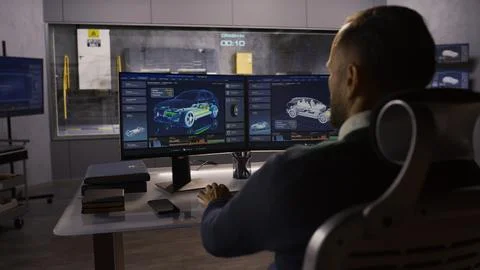 Engineer in crash test lab Stock Photos
