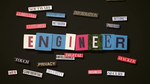 Engineer cut paper collage 3D animation seamless loop Stock Footage 348377825