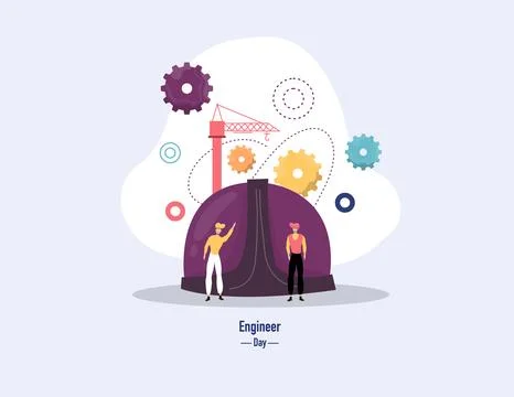 Engineer day illustration vector design for day of engineer event vector Stock Illustration