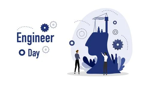 Engineer day illustration vector design for day of engineer event vector Stock Illustration
