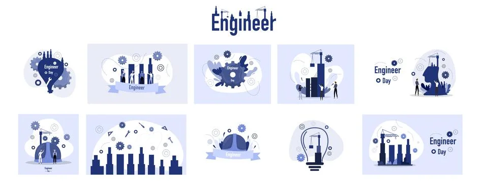 Engineer day illustration vector design for day of engineer event vector Stock Illustration