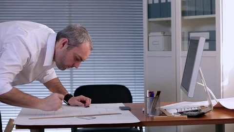 Engineer Designs Underground Utilities Stock Footage 72024970