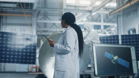 Engineer Develop Satellite Stock Footage 150132912
