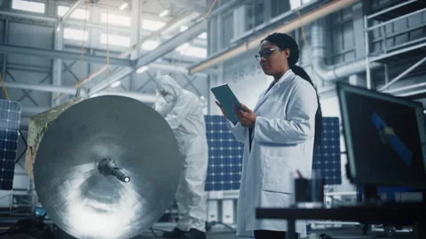 Engineer Develop Satellite Stock Footage 150132925