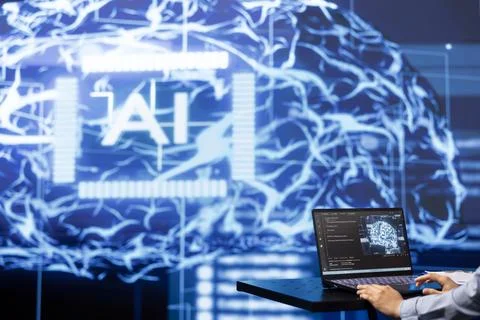 Engineer developing innovative artificial intelligence solutions Stock Photos