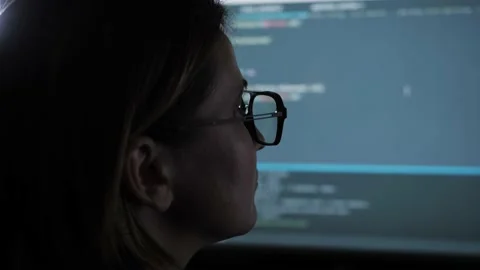 Engineer developing software app using laptop typing code on screen, programmers Stock Footage 233276513