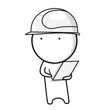 Engineer with document Stock Illustration