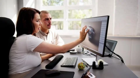 Engineer Doing 3D CAD Model Design On Computer Stock Footage 252860876