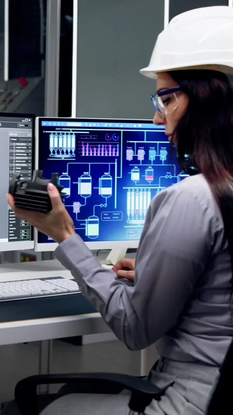 Engineer Doing 3D CAD Model Design On Computer Video stock 254856416