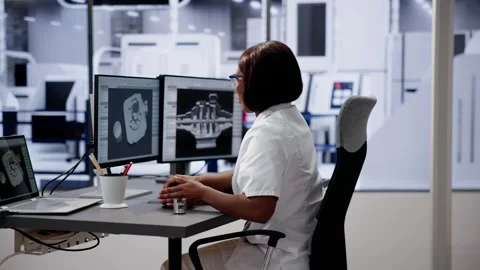 Engineer Doing 3D CAD Model Design On Computer Video stock 256332150