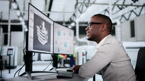 Engineer Doing 3D CAD Model Design On Computer 動画素材 292211838