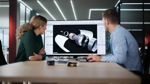 Engineer Doing 3D CAD Model Design On Computer Stock Footage 297505547