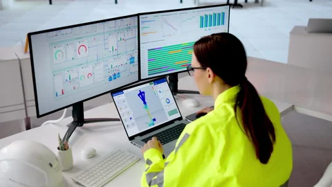 Engineer Doing Stress Simulation And 3D Metrology Stock Footage 330253396