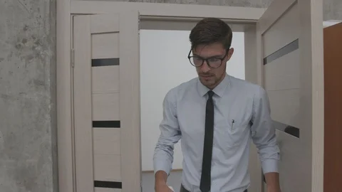 Engineer with a drawing Stock Footage 118680613