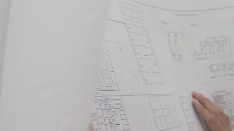 Engineer with a drawing Stock Footage 118680638