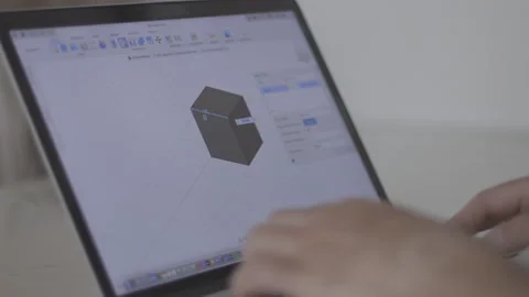 Engineer is drawing technical project on laptop Stock Footage 240665748