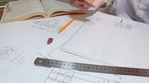 Engineer Draws A Circle  Video stock 92083379