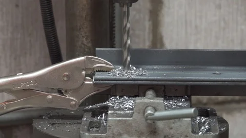 Engineer drilling metal plates Video stock 106118338
