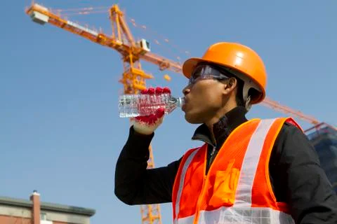 Engineer drinking water Stock Photos