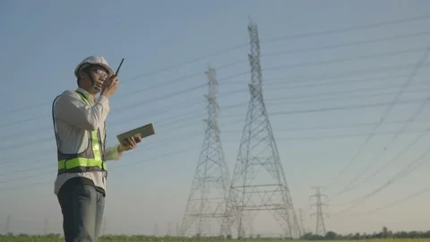 Engineer Electric working outside Stock-Footage 148342019