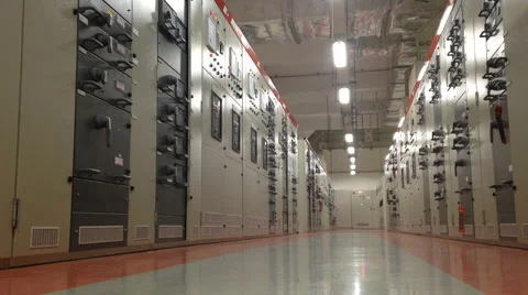 Engineer in electrical substation Stock Footage 46480366
