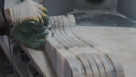 Engineer engraver working on a stone ornament plate, very neat work 스톡 동영상 99039034