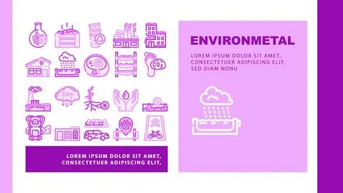 Engineer environmental technology landing header vector Stock Illustration