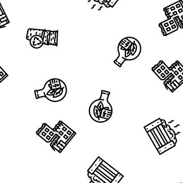 Engineer environmental technology vector seamless pattern Stock Illustration