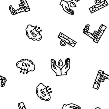 Engineer environmental technology vector seamless pattern Illustrazione stock