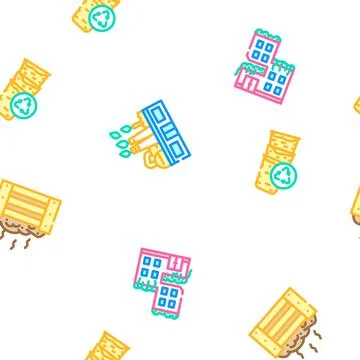 Engineer environmental technology vector seamless pattern Stock Illustration