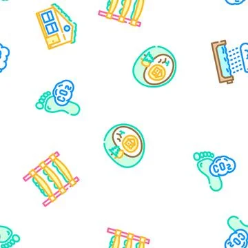 Engineer environmental technology vector seamless pattern Stock Illustration