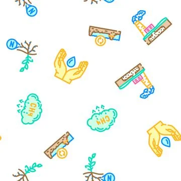 Engineer environmental technology vector seamless pattern Stock Illustration