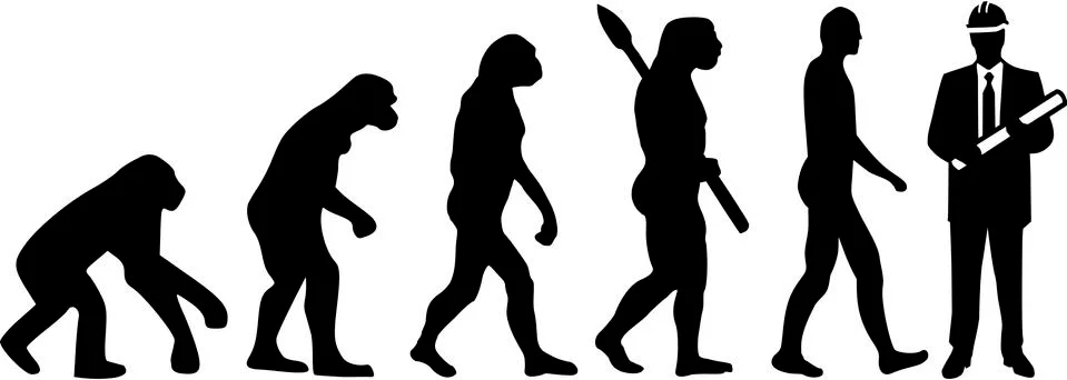 Engineer Evolution Stock Illustration