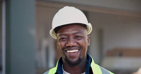 Engineer, face and man with smile, outdoor and confident with career growth and Stock Footage 345325582