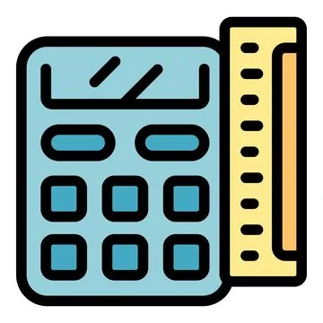 Engineer factory calculator icon vector flat Stock Illustration