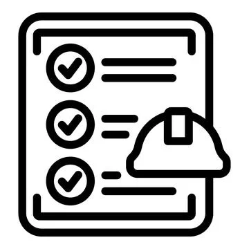 Engineer factory to do list icon outline vector. Work machine Stock Illustration