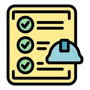 Engineer factory to do list icon vector flat Illustrazione stock